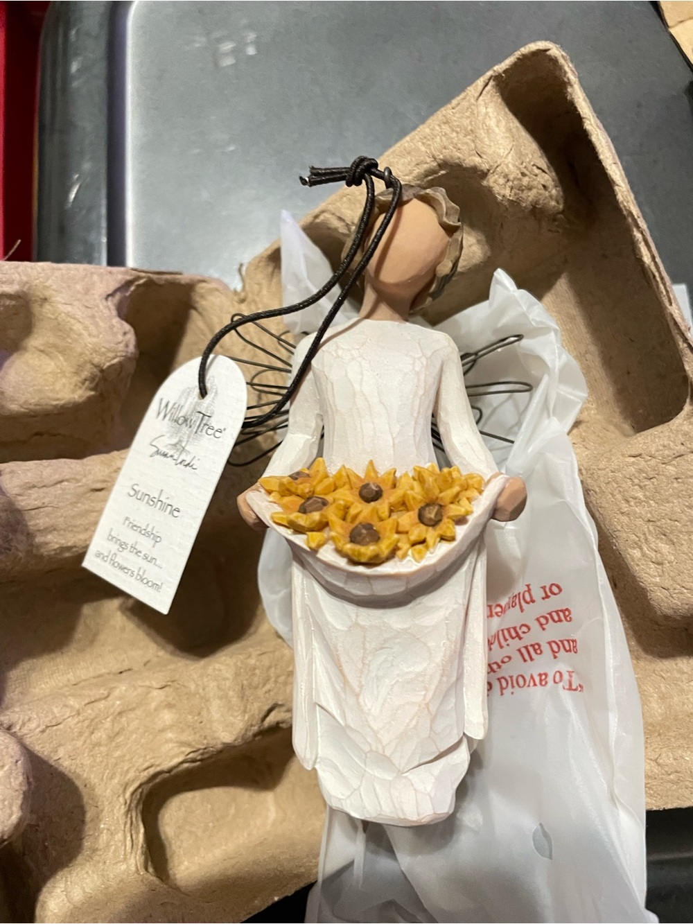 Willow Tree Angel Figurine with Yellow Sunflowers